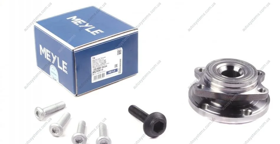 Підшипник маточини у зборі (передньої) Audi A4/A6 1.8-3.0 Quattro 98- (к-кт./підшипник+маточина) MEYLE 100 653 0034 (фото 1)