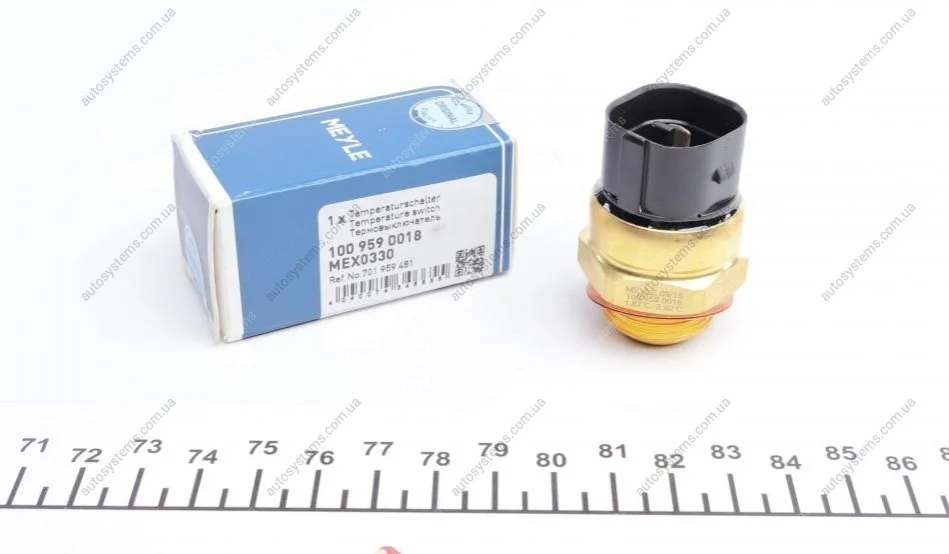 Датчик увімкнення вентилятора VW T4 90-03 (3 конт.) (93-82/87-76°C) MEYLE 100 959 0018 (фото 1)