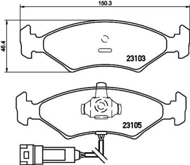 Тормозные колодки дисковые, комплект MINTEX MDB2110