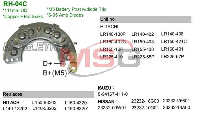 Мост диодный MOBILETRON RH-04C (фото 1)