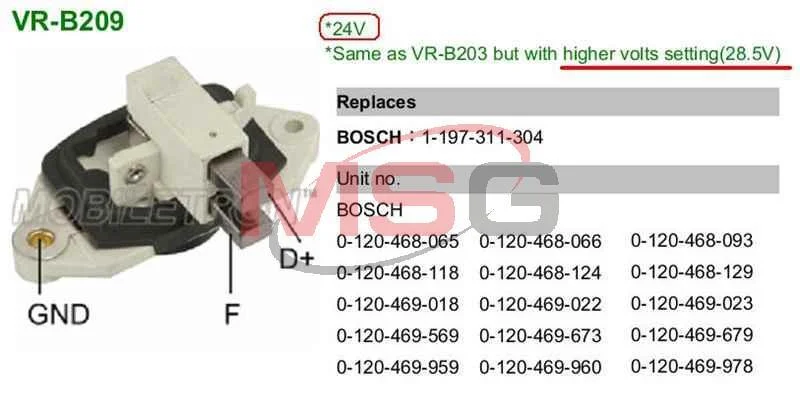 Регулятор напряжения IB363 MOBILETRON VRB209 (фото 1)