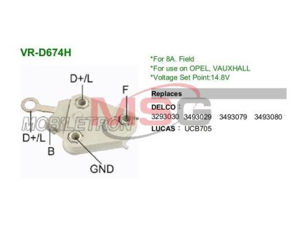 Регулятор напряжения MOBILETRON VR-D674H
