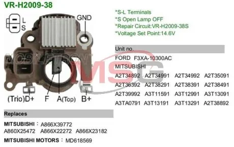 Регулятор напряжения MOBILETRON VR-H2009-38