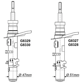 Амортизатор подвески передний левый газомасляный Original MONROE G8330