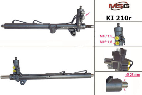 Рулевая рейка с ГУР восстановленная MSG KI210R