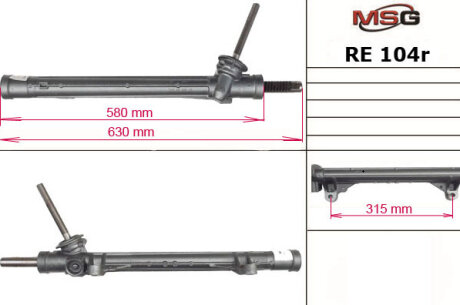 Рулевая рейка с ЭУР восстановленная MSG RE104R