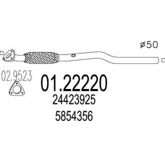 Выхлопная труба MTS 01.22220