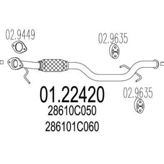 Выхлопная труба MTS 01.22420