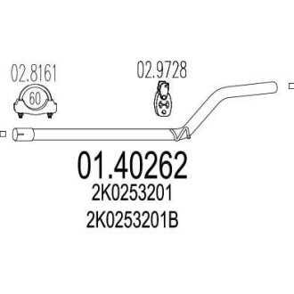 Выхлопная труба MTS 01.40262