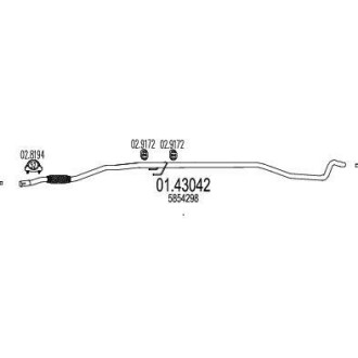 Выхлопная труба MTS 01.43042 (фото 1)