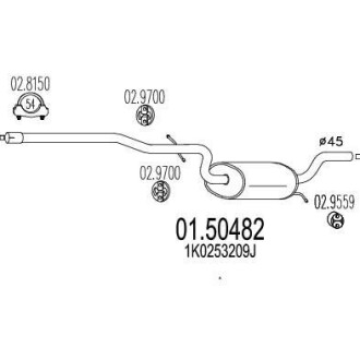 Резонатор глушителя MTS 01.50482