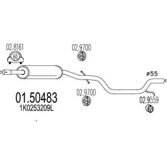 Резонатор глушителя MTS 01.50483