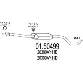 Резонатор глушителя MTS 01.50499