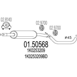 Резонатор глушителя MTS 01.50568