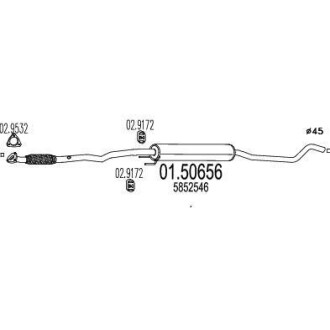 Резонатор глушителя MTS 01.50656