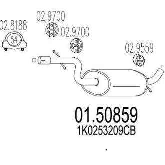 Резонатор глушителя MTS 01.50859