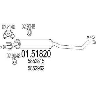 Резонатор глушителя MTS 01.51820