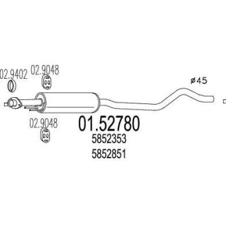 Резонатор глушителя MTS 01.52780