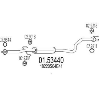 Резонатор глушителя MTS 01.53440