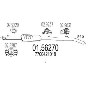 Резонатор глушителя MTS 01.56270