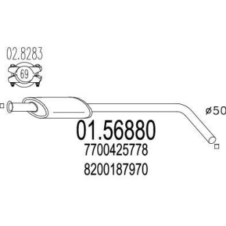 Резонатор глушителя MTS 01.56880