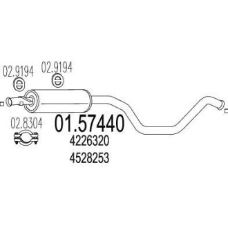 Резонатор глушителя MTS 01.57440