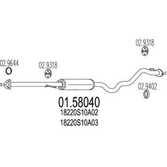 Резонатор глушителя MTS 01.58040