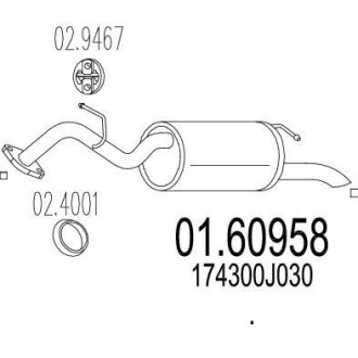 Глушитель, задняя часть MTS 01.60958