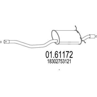 Глушитель, задняя часть MTS 01.61172