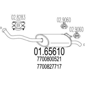 Глушитель, задняя часть MTS 01.65610