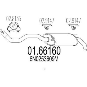 Глушитель, задняя часть MTS 01.66160