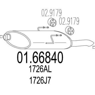 Глушитель, задняя часть MTS 01.66840