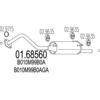 Глушитель, задняя часть MTS 01.68560