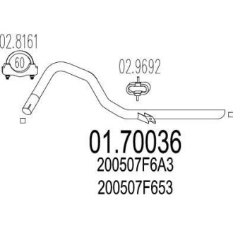 Выхлопная труба MTS 01.70036