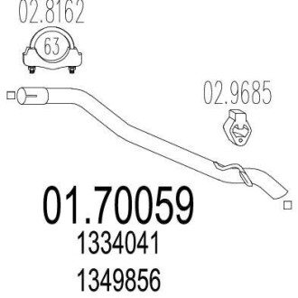 Выхлопная труба MTS 01.70059