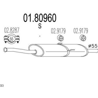 Резонатор глушителя MTS 01.80960