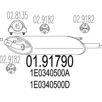 Глушитель, задняя часть MTS 01.91790
