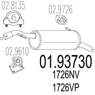 Глушитель, задняя часть MTS 01.93730