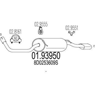 Глушитель, задняя часть MTS 01.93950