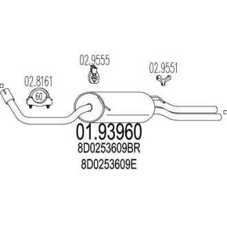 Глушитель, задняя часть MTS 01.93960