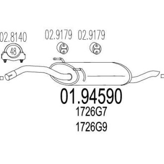 Глушитель, задняя часть MTS 01.94590