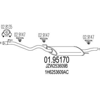 Глушитель, задняя часть MTS 01.95170