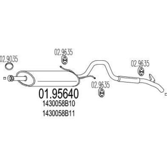 Глушитель, задняя часть MTS 01.95640