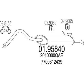 Глушитель, задняя часть MTS 01.95840