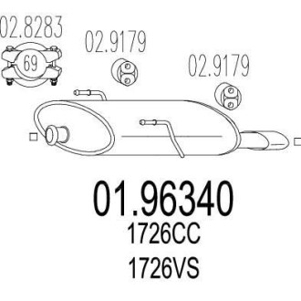 Глушитель, задняя часть MTS 01.96340