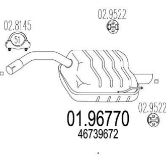 Глушитель, задняя часть MTS 01.96770