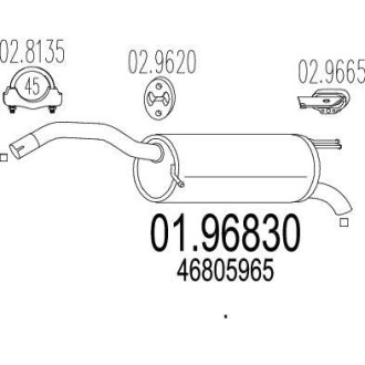 Глушитель, задняя часть MTS 01.96830