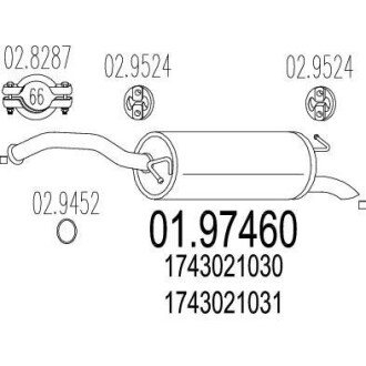 Глушитель, задняя часть MTS 01.97460