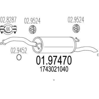 Глушитель, задняя часть MTS 01.97470