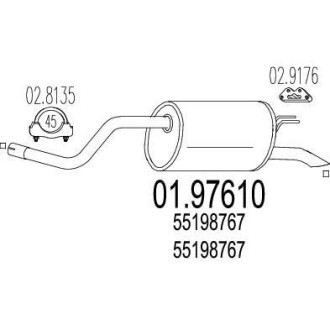 Глушитель, задняя часть MTS 01.97610